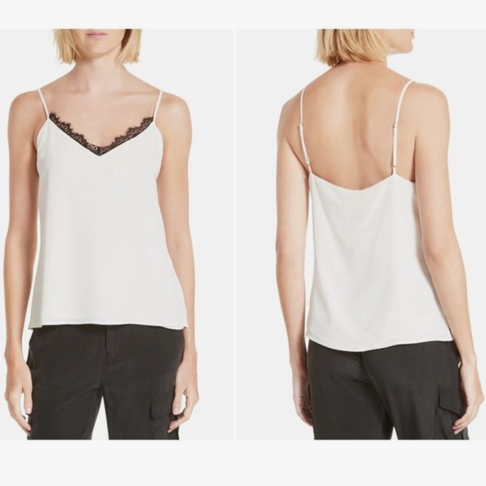 NWT L’Agence Lia Lace Trim Silk Camisole